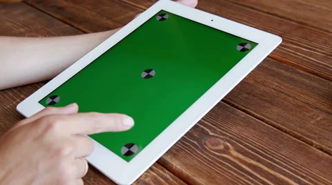 Using tablet pc touchscreen Stock Footage 52378298