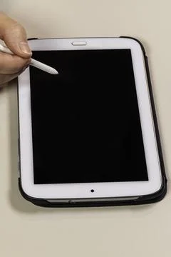 Using A Tablet Stock Photos