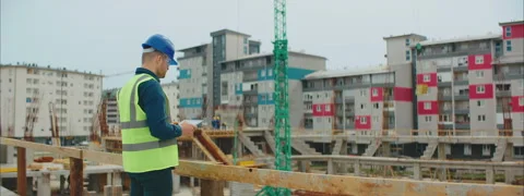 Using a Tablet at the Site Stock Footage 150872589