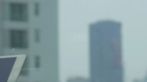 Using Tablet Tower Stock Footage 65372026