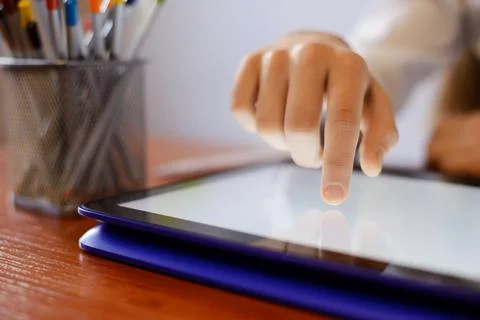 Using technologies in primary school Stock Photos