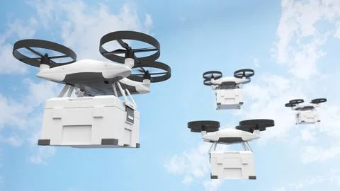 Using technology to control long distance transport drones, remote land trans Stock Photos
