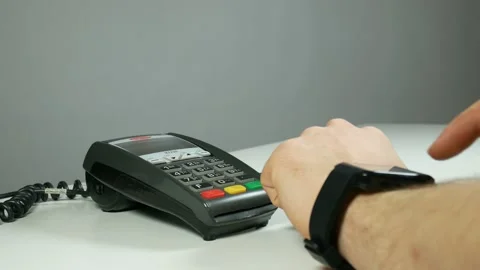 Using the terminal with smart clocks Stock Footage 91005125