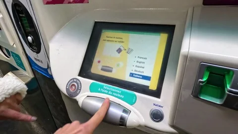 Using Ticket Machine in Paris Stock-Footage 299892598