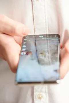 Using tiktok mobile app Stock Photos