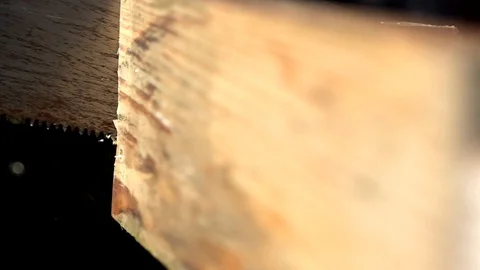 Using tools on a word bench in slow motion Stock Footage 95669728