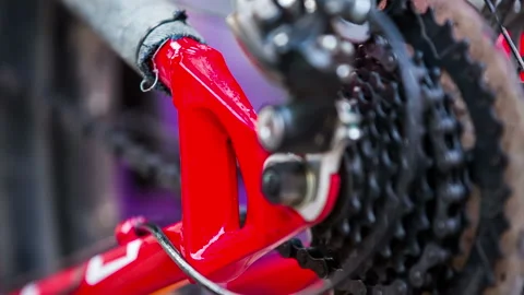 Using a toothbrush to clean the bike Stock-Footage 97437605