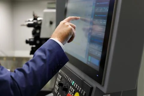 Using the touch screen Stock Photos