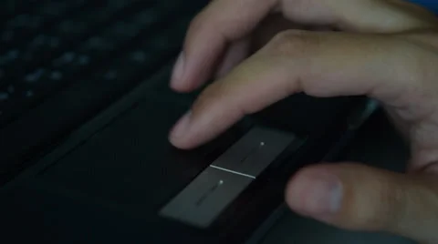 Using touchpad on laptop Stock Footage 39715250