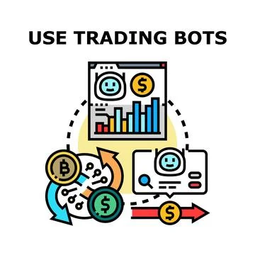 Using trading bots for automated financial management system Stock Illustration