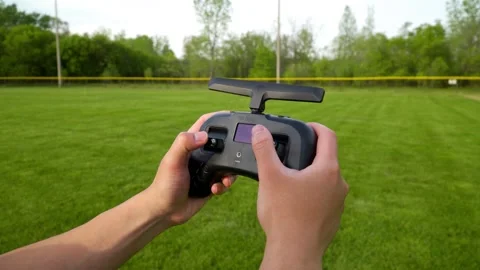 Using A Transmitter Radio Remote Control Stock Footage 154697124