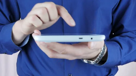 Using Tuochscreen On Tablet Stock Footage 64051679