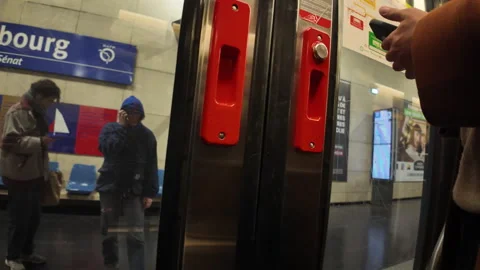 Using the underground of Paris Stock Footage 295761149