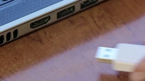 Using USB flash drive Stock Footage 46411281