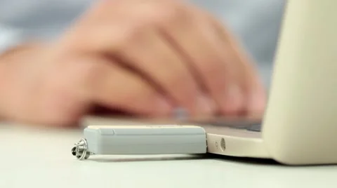 Using USB flash drive Stock Footage 67859031