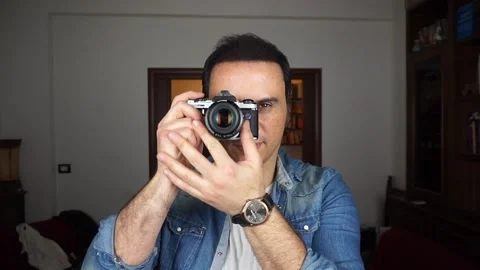 Using A Vintage Analog Camera Video stock 133811116