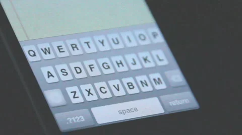 Using Virtual Keyboard on Mobile Device Stock Footage 3981083