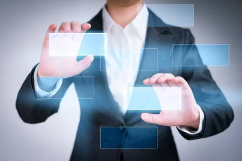 Using virtual touch screen Stock Illustration