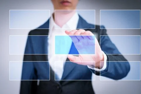 Using virtual touch screen Stock Illustration