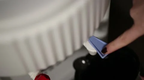 Using a Water Cooler Stock Footage 45879511