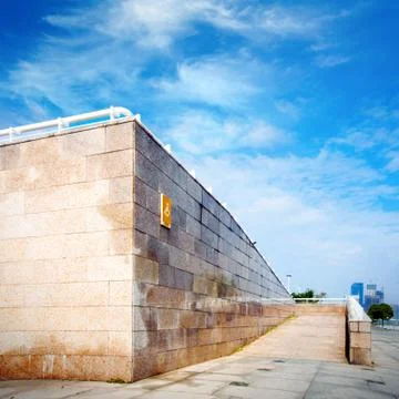 Using wheelchair ramp Stock Photos