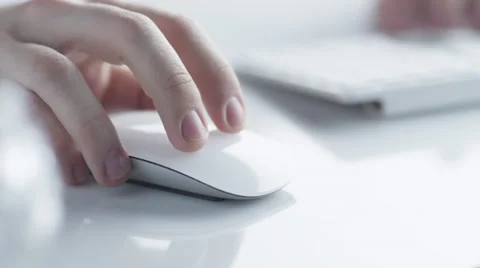 Using White Computer Mouse Stock Footage
