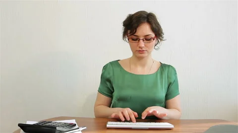 Using a Wireless Keyboard Stock Footage 51167783