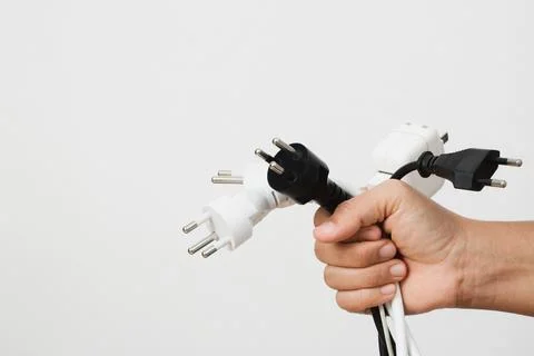 Using the wrong power plug also contributed to the occurrence of a short ci.. Stock Photos