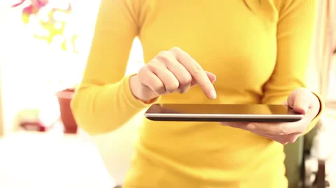 Usinig digital tablet HD 1080i Stock Footage 35723716