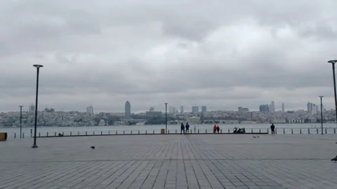 Uskudar square is a place where there are always people out. Stock Footage 130415388
