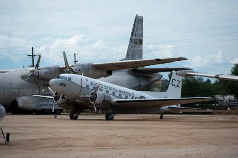 A USMC C-47 Skytrain on display at the Pima Air and Space Museum Stock Photos