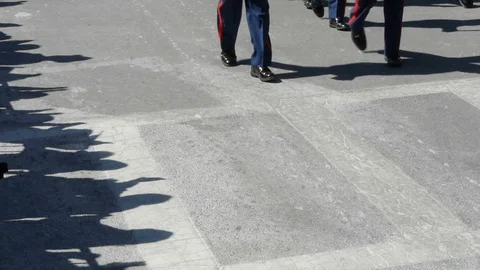 USMC legs Marching Video stock 87329997
