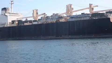 USNS Jack Lummus arrives at Subic Bay Port, Philippines Stock Footage 90417461
