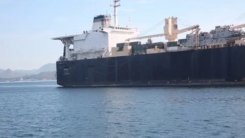 USNS Jack Lummus arrives at Subic Bay Port, Philippines Stock Footage 90417598