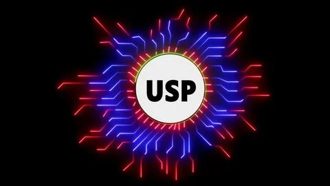 Usp unique selling proposition concept art Illustrazione stock