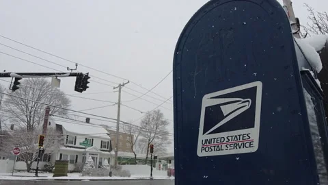 USPS BOX IN SNOW Stock Footage 187758467