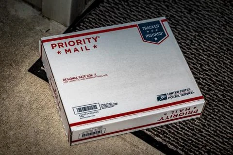 USPS Priority Mail Regional Rate Box Stock Photos