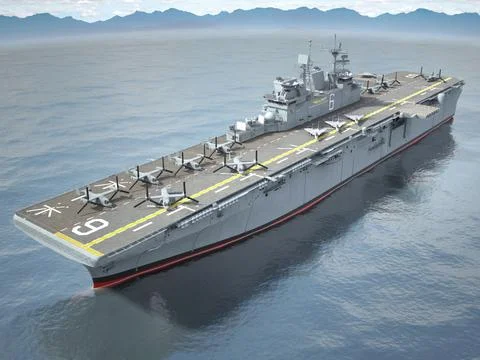 USS America LHA-6 Carrier 3D Model