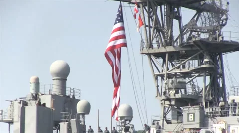 USS Ashland (LSD 48) Returns to Sasebo Stock Footage 37803099