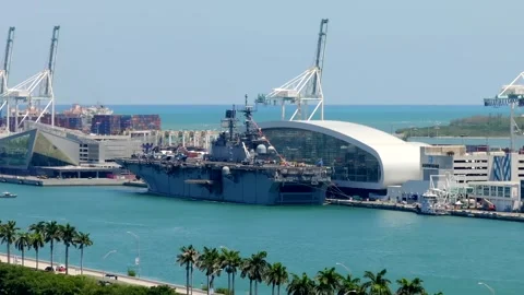 USS Bataan Fleet Week Miami 2024 at Port Miami Stock Footage 274903653