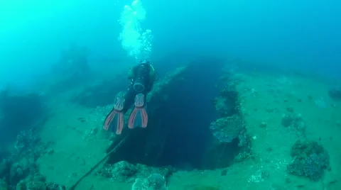 USS Coolidge Ship Wreck Stock Footage 40731582