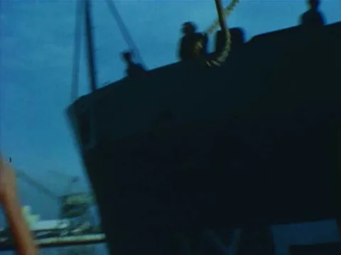 The USS Elk River support ship travels to San Clemente Island, a Personnel Stock Footage 75411467
