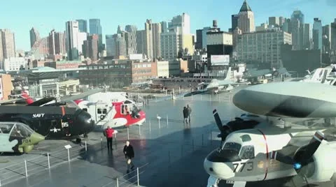 USS Intrepid Flight Deck Stock Footage 10572378