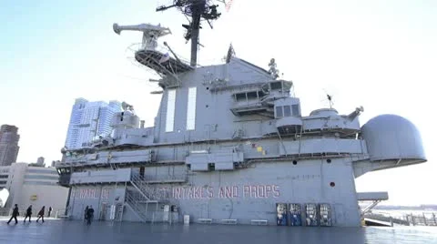USS Intrepid Island Stock Footage 10572357
