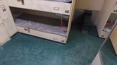 USS Midway Sleeping Quarters Stock Footage 85994824