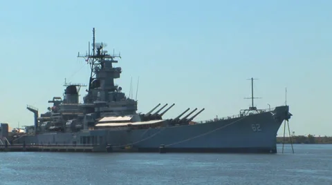 The USS New Jersey Loop Stock Footage 38765597