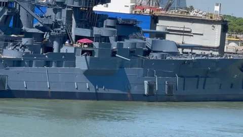 USS Texas BB-35 battleship (footage 1 of 5) Stock Footage 335109701