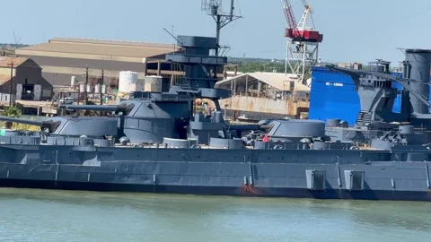 USS Texas BB-35 battleship (footage 3 of 5) Stock Footage 335109705