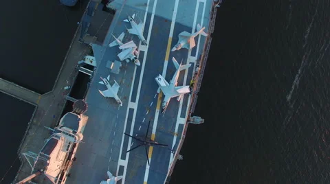 USS Yorktown Flight deck Stock Footage 63179189