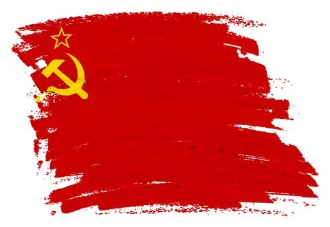USSR CCCP flag background paint brushstroke 3d illustration with clipping path Stock Illustration